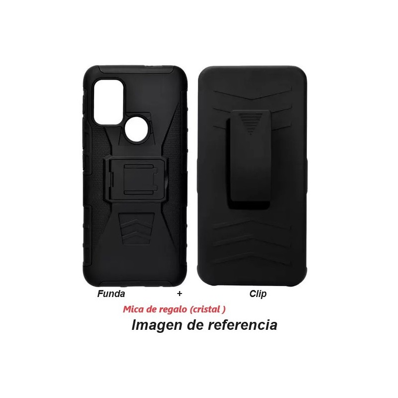 Funda uso rudo con clip para MOTOROLA G Power  y mica